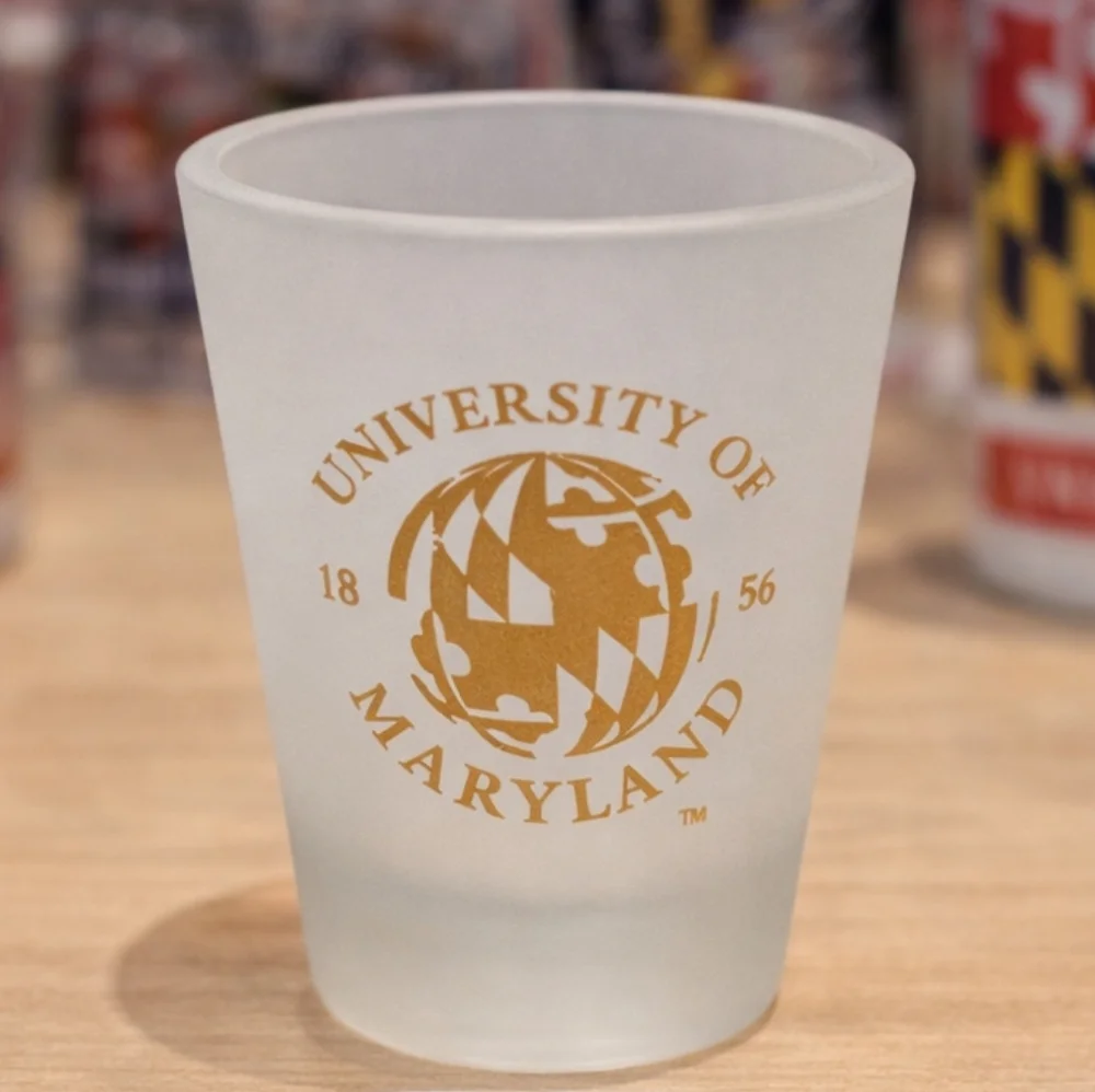 University Of Maryland Frosted Shot Glass